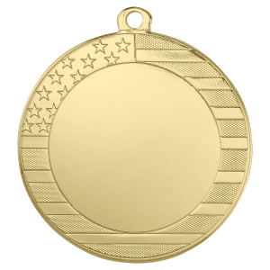 2 3/4″ Stars and Stripes 2″ Insert Holder Medal – Bright Gold