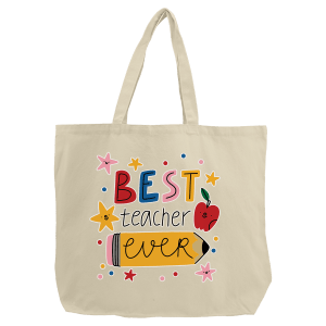 Natural Cotton Canvas Tote with 5″ Gusset, 20″ x 15″ x 5″
