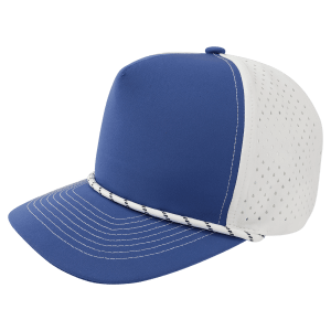 Royal Blue/White with White Rope BrimCo 5-Panel Performance Hat