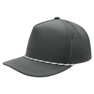 Dark Gray/Dark Gray with White Rope BrimCo 5-Panel Performance Hat