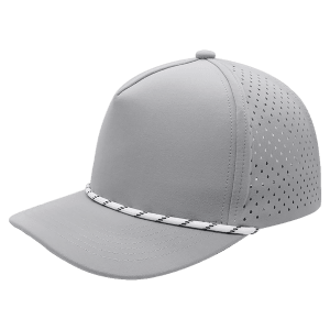 Light Gray/Light Gray with White Rope BrimCo 5-Panel Performance Hat