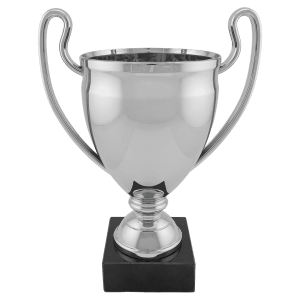 11 3/4″ Completed Silver Plastic Cup with Black Marble Base