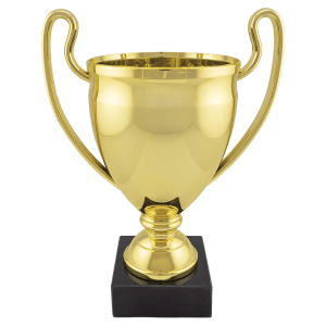 11 3/4″ Completed Gold Plastic Cup with Black Marble Base