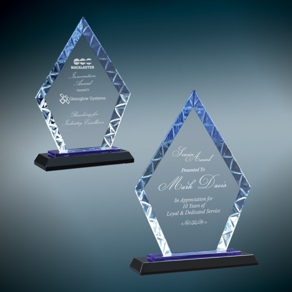 Diamond Accent Glass on Blue & Black Base Sample Set