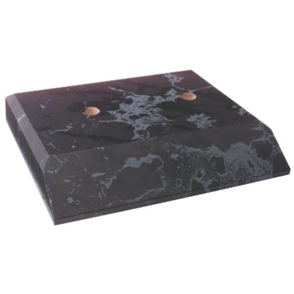 3 3/4″ x 5 3/4″ Black Marble Finish 2 Hole Countersunk Slant Front Trophy Base