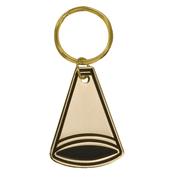 1 1/2″ x 2 1/4″ Gold Megaphone Brass Keychain