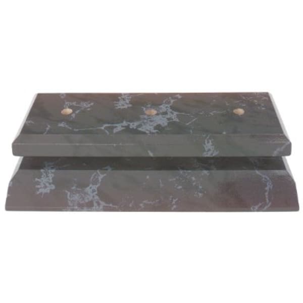 3 3/4″ x 8 1/4″ x 3/4″ Black Marble Finish Slant Front 2-Post Set