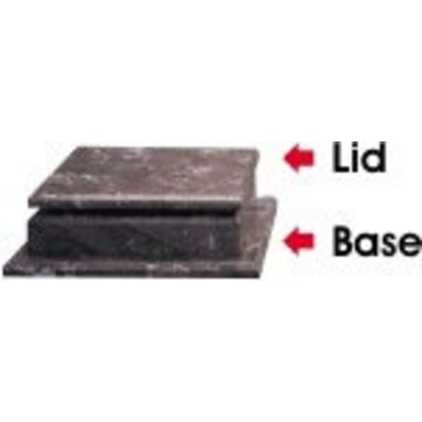8″ x 8″ x 5/8″ Black Marble Finish 4-Post Lid