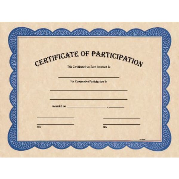 8 1/2″ x 11″ Certificate of Participation