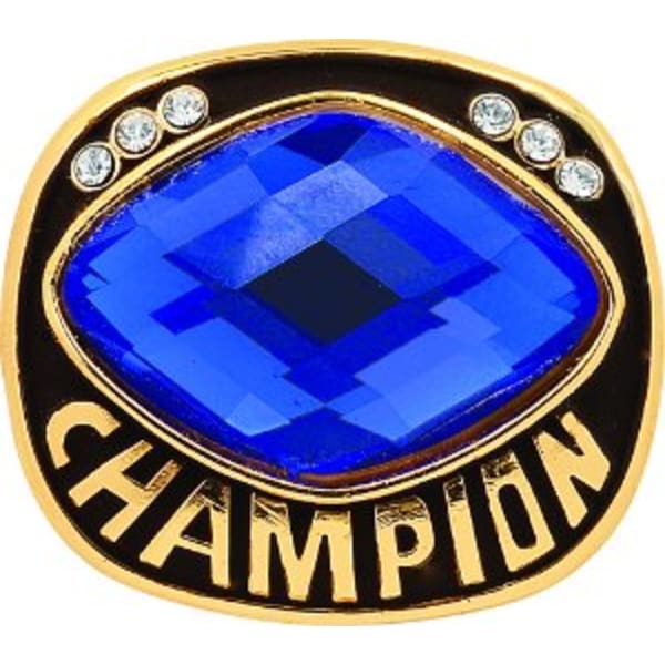 Blue Cut Glass Champion Ring Insert