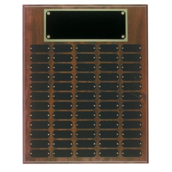16″ x 20″ Cherry Finish Completed Perpetual Plaque with 60 Plates