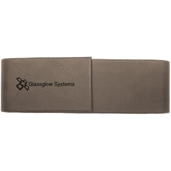 6 1/2″ x 2″ Gray Laserable Leatherette Double Pen Case