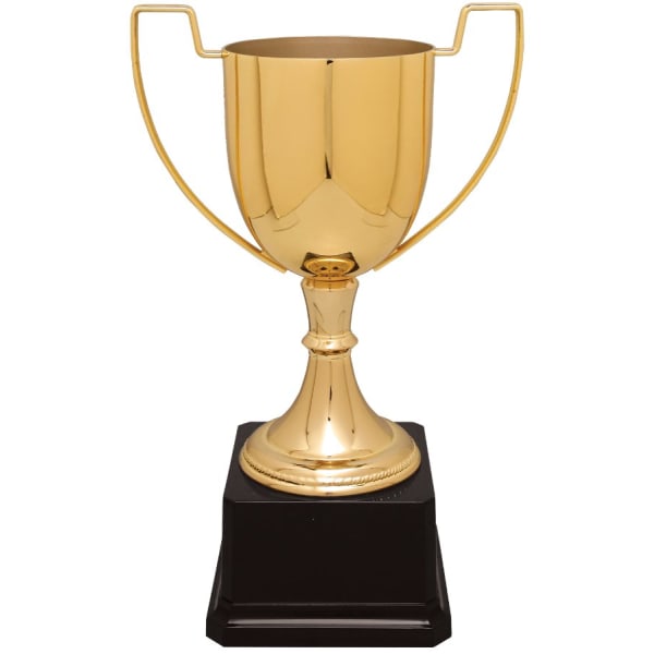 10 1/2″ Gold Completed Zinc Cup Trophy on Plastic Base