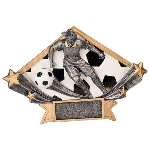 8 1/2″ x 5 3/4″ Female Soccer Diamond Star Resin
