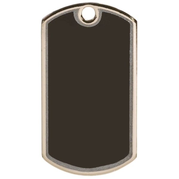 2″ Black/Silver Blank Laserable Dog Tag