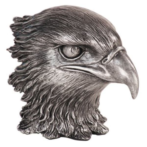4″ Antique Metallic Silver Eagle Head Resin