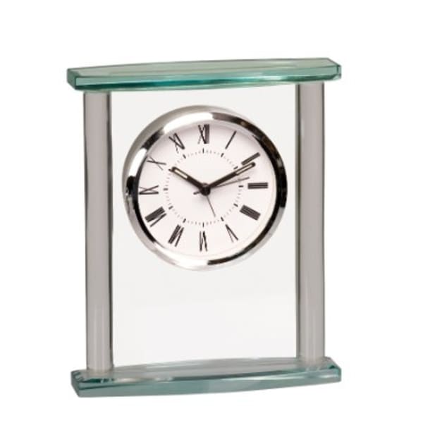 7″ Square Glass Clock with Top