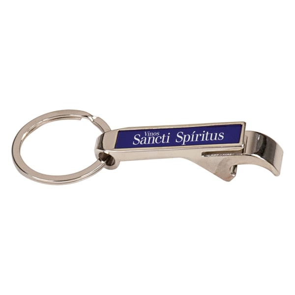2 1/2″ Blue Laserable Bottle Opener Keychain