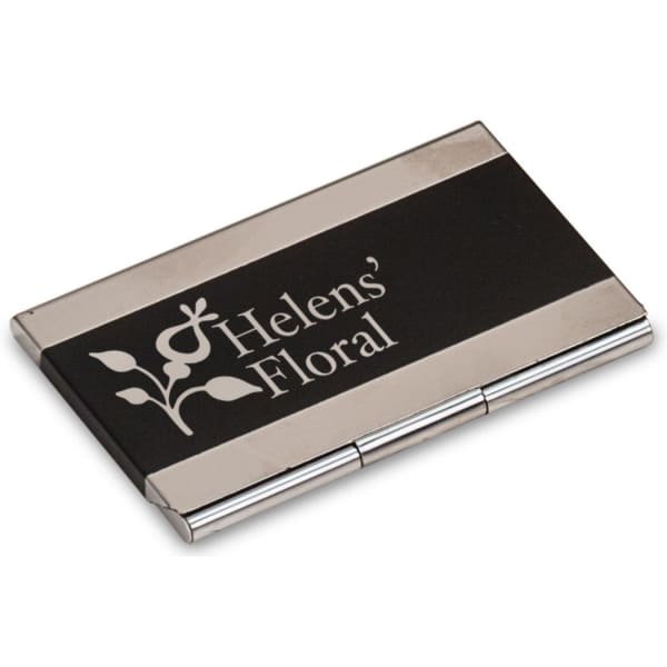 3 3/4″ x 2 1/2″ Black Laserable Business Card Holder
