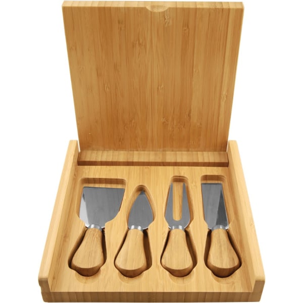 8″ x 8″ Bamboo Cheese Set with 4 Tools