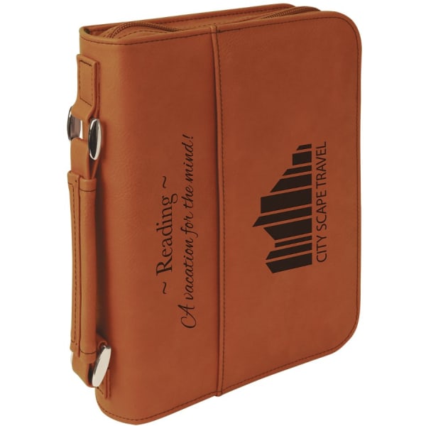 6 3/4″ x 9 1/4″ Rawhide Leatherette Book/Bible Cover with Handle & Zipper
