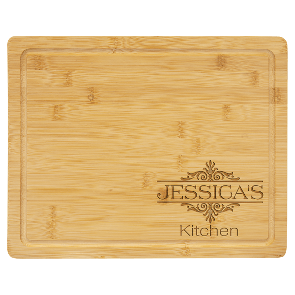 13 3/4″ x 11″ Bamboo Cutting Board with Drip Ring