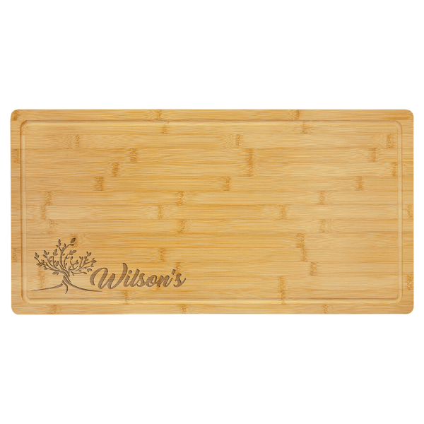 23 3/4″ x 12″ Bamboo Cutting Board with Drip Ring
