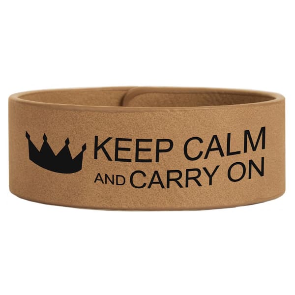 9 1/2″ x 1″ Light Brown Laserable Leatherette Cuff Bracelet