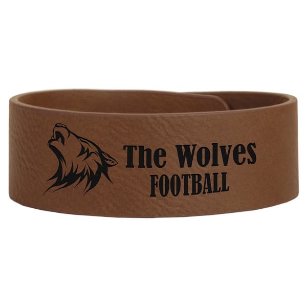 9 1/2″ x 1″ Dark Brown Laserable Leatherette Cuff Bracelet