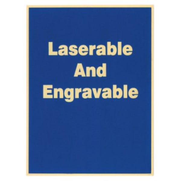 6″ x 8″ Blue/Gold Brass Plated Steel Plaque Plate