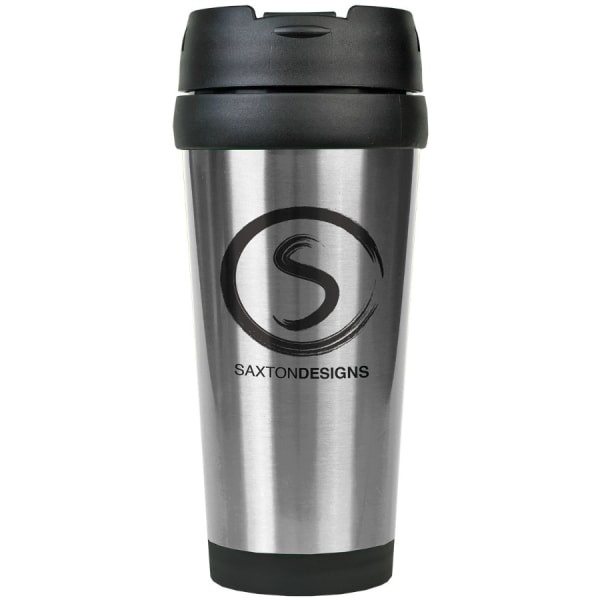 16 oz. Silver Laserable Stainless Steel Travel Mug without Handle