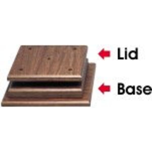 9″ x 9″ x 1 3/4″ Cherry Finish Economy 4-Post Base