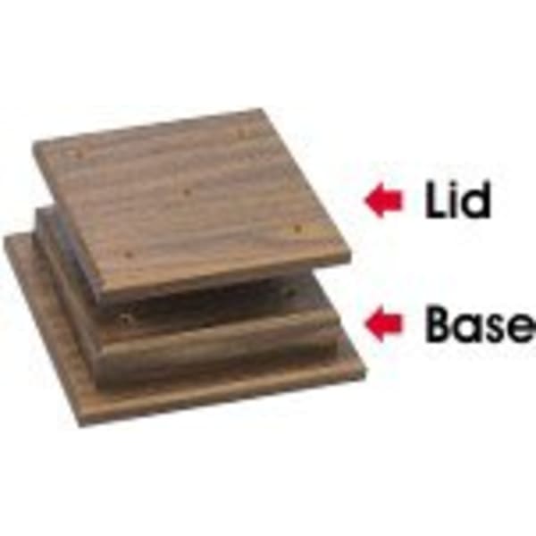 10 1/2″ x 10 1/2″ x 5/8″ Walnut Finish 4-Post Lid