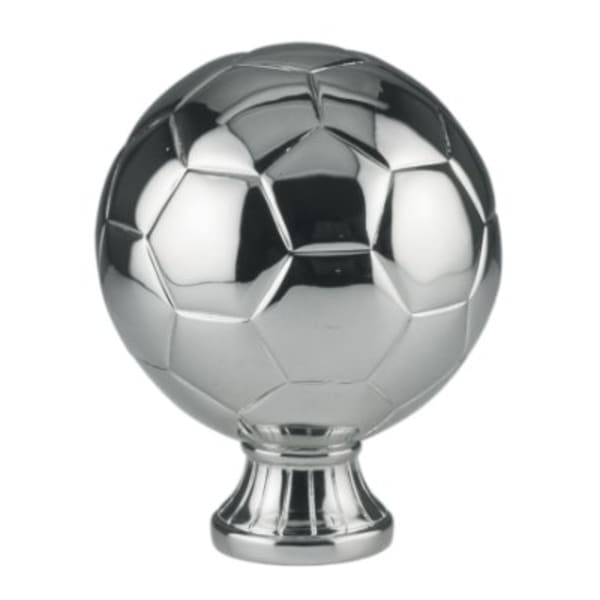 5 1/2″ Silver Soccer Ball Resin