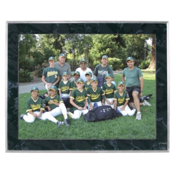 13″ x 10 1/2″ Black Marble Finish Slide-In Frame Plaque with 11″ x 8 1/2″ Window