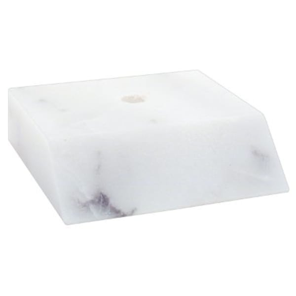 2 5/8″ x 3″ White Centerhole Countersunk Slant Front Trophy Marble