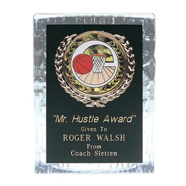 3 3/4″ x 5″ Clear Sculpted Ice Standing Plaque