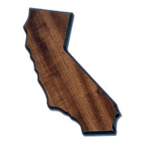 7″ x 19 3/8″ Walnut Finish Black Edge California State Plaque