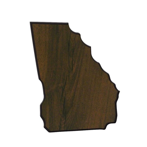 6 1/2″ x 9″ Walnut Finish Black Edge Georgia State Plaque