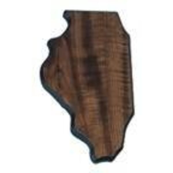 8 1/4″ x 13 1/4″ Walnut Finish Black Edge Illinois State Plaque