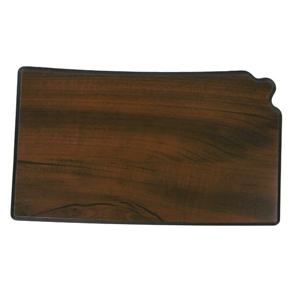 7 1/4″ x 12 1/4″ Walnut Finish Black Edge Kansas State Plaque