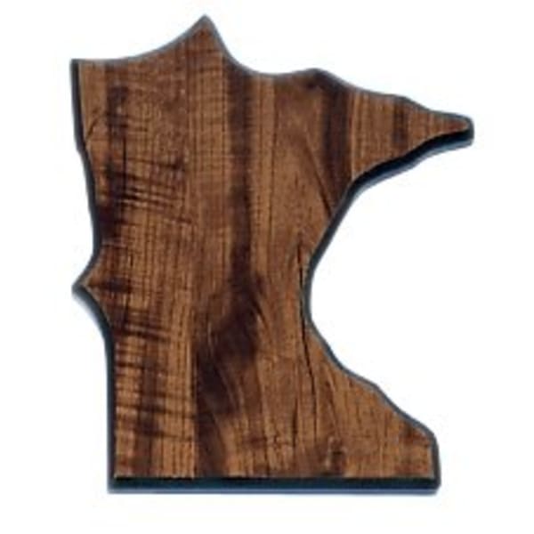 7″ x 9″ Walnut Finish Black Edge Minnesota State Plaque