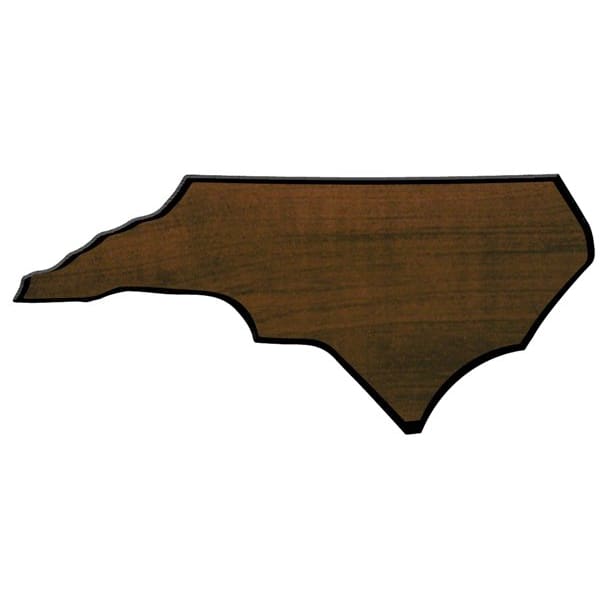 6″ x 15 1/2″ Walnut Finish Black Edge North Carolina State Plaque