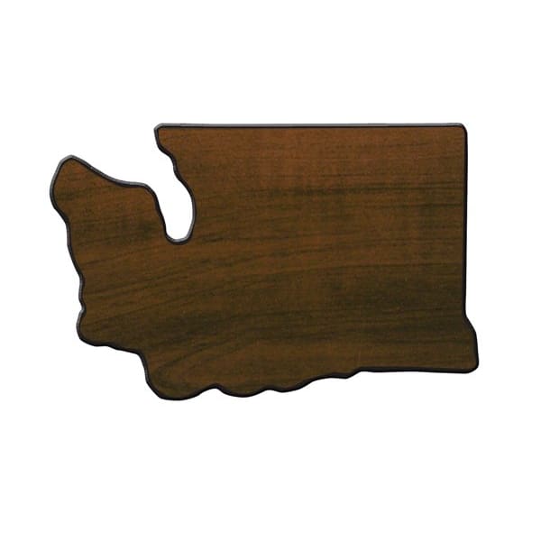 7 3/8″ x 11 3/8″ Walnut Finish Black Edge Washington State Plaque