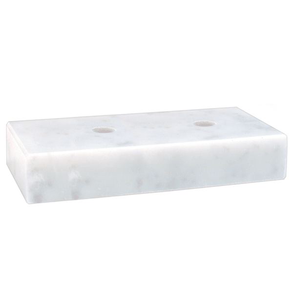 2 1/2″ x 6″ White 2 Hole Countersunk Trophy Marble