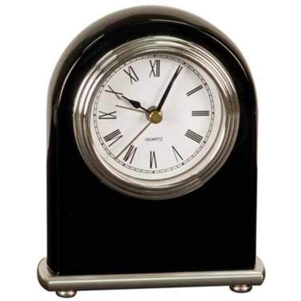4″ x 5″ Black Piano Finish Arch Desk Clock