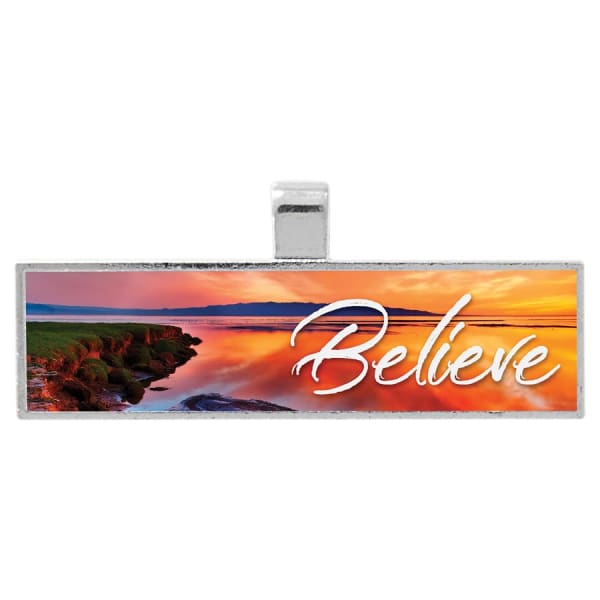 .5″x 2″ Unisub Silver Bezel Rectangle Pendant w/ Semi-Gloss White Insert