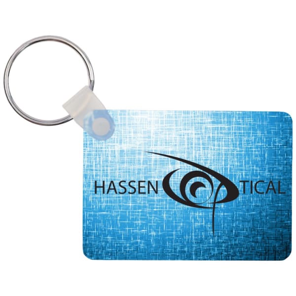 1.6″ x 2.25″ Gloss White Unisub Aluminum Sublimatable Rectangle Keychain