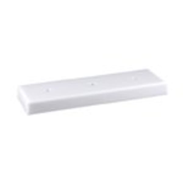 2 3/4″ x 8 3/8″ White 3-Hole 1-Countersunk Weighted Plastic Lid