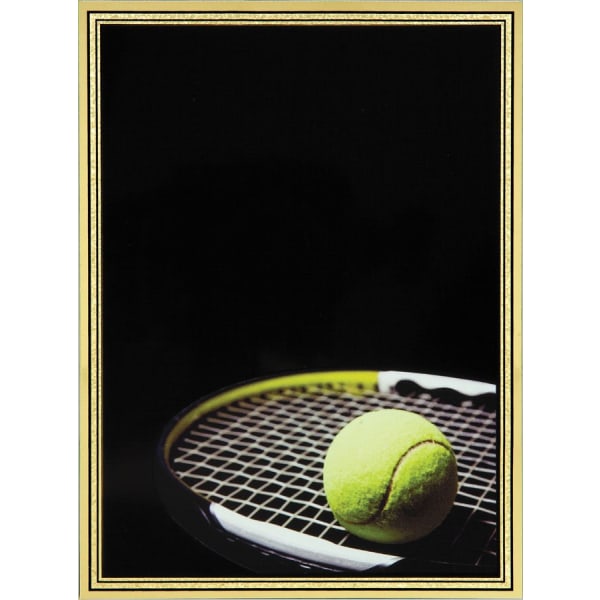 5 7/8″ x 7 7/8″ Tennis Brass Plated Steel Hi-Def Plaque Plate